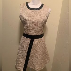 Valentino Red Dress Pink textured fabric with leather detailing size M